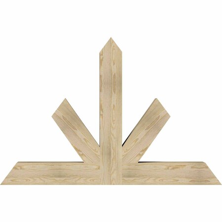 Ekena Millwork Saratoga Rough Sawn Timber Gable Bracket, Douglas Fir, 60"W x 40"H x 6"D x 6"F, 16/12 Pitch GBW060X40X0606SAR00RDF